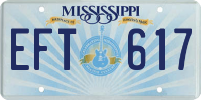 MS license plate EFT617
