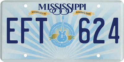MS license plate EFT624