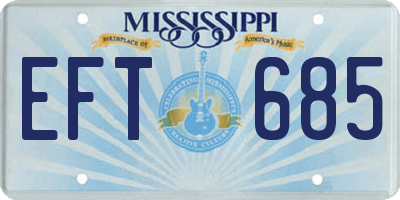 MS license plate EFT685
