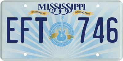 MS license plate EFT746