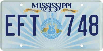 MS license plate EFT748