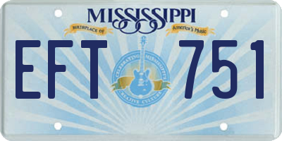 MS license plate EFT751