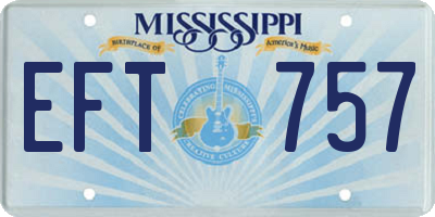 MS license plate EFT757
