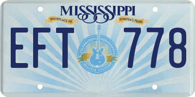 MS license plate EFT778