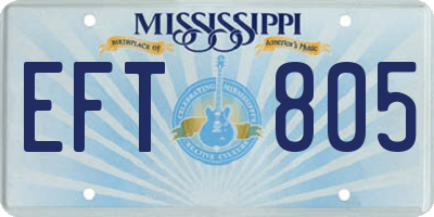 MS license plate EFT805