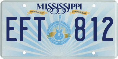 MS license plate EFT812