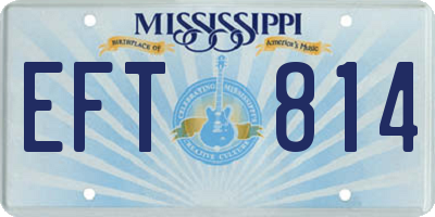 MS license plate EFT814