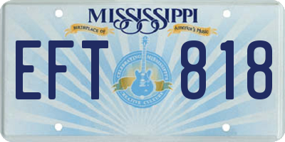 MS license plate EFT818