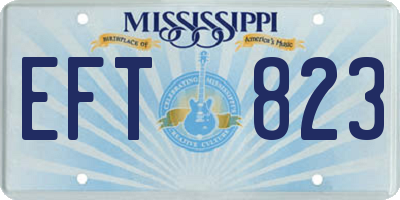 MS license plate EFT823