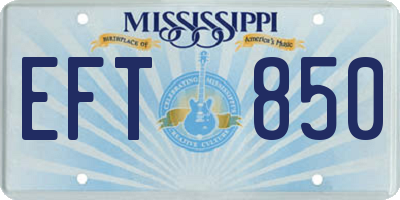 MS license plate EFT850