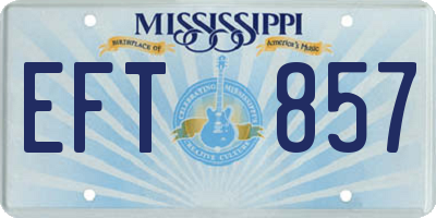 MS license plate EFT857