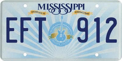 MS license plate EFT912