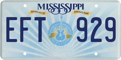 MS license plate EFT929