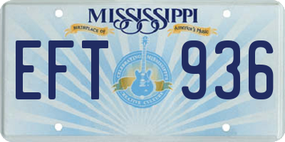 MS license plate EFT936