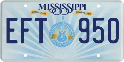 MS license plate EFT950