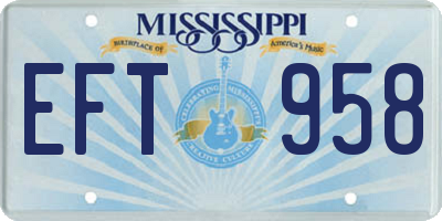 MS license plate EFT958