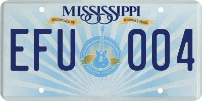 MS license plate EFU004