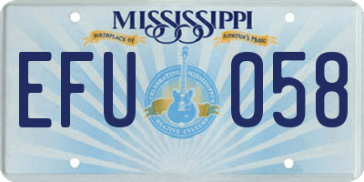 MS license plate EFU058
