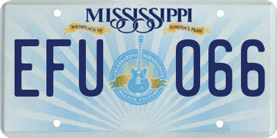MS license plate EFU066