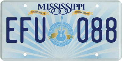 MS license plate EFU088