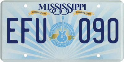 MS license plate EFU090