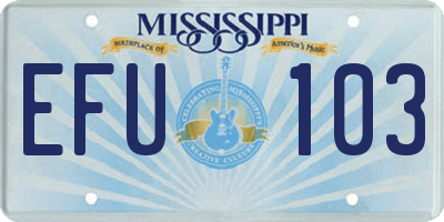 MS license plate EFU103