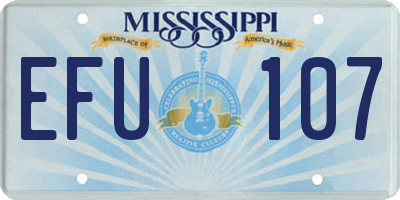 MS license plate EFU107