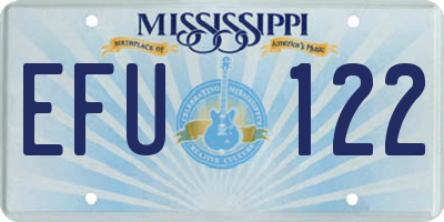 MS license plate EFU122
