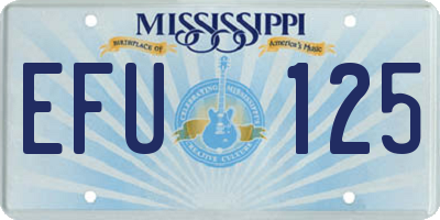 MS license plate EFU125