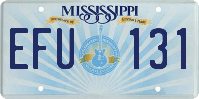 MS license plate EFU131