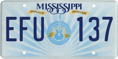 MS license plate EFU137