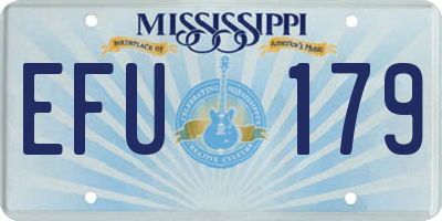 MS license plate EFU179
