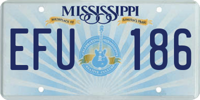 MS license plate EFU186