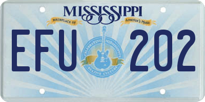 MS license plate EFU202