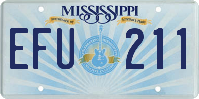 MS license plate EFU211