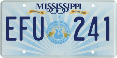 MS license plate EFU241