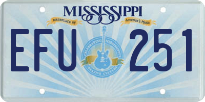 MS license plate EFU251