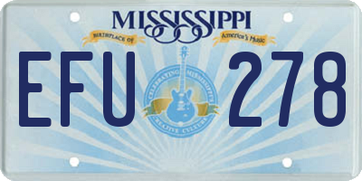 MS license plate EFU278