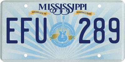 MS license plate EFU289