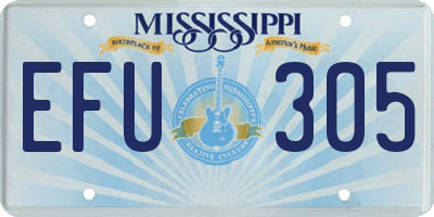 MS license plate EFU305