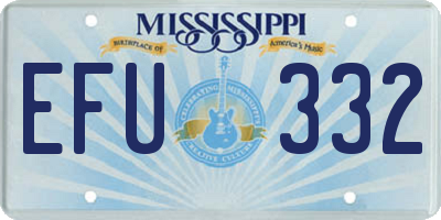 MS license plate EFU332