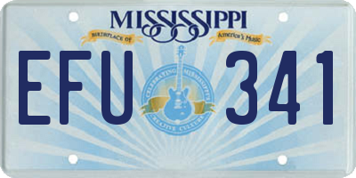 MS license plate EFU341