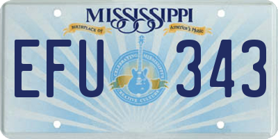 MS license plate EFU343