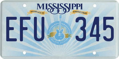 MS license plate EFU345