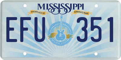 MS license plate EFU351