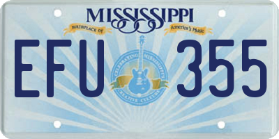 MS license plate EFU355