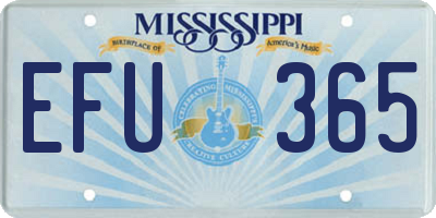 MS license plate EFU365