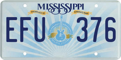 MS license plate EFU376