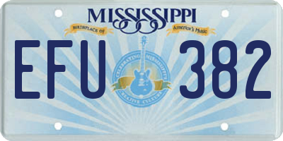 MS license plate EFU382
