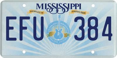 MS license plate EFU384